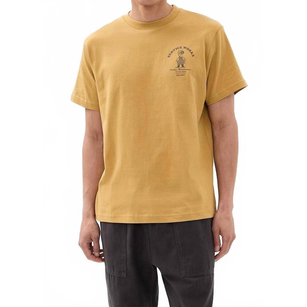 NEW SERVICE WORKS maintenance short sleeve tee in mustard